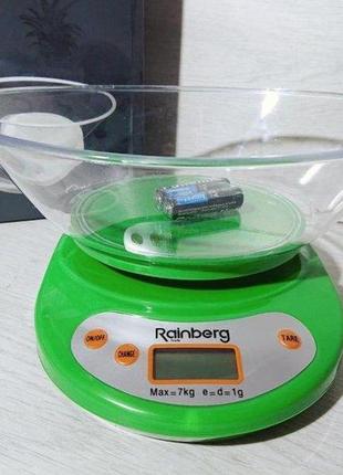 Кухонные электронные весы с чашей rainberg rb-02 7кг
