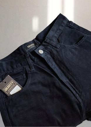 Нові чорні джинси прямого крою straight з щільного котону gravity jeanswear класичні чорні джинси2 фото
