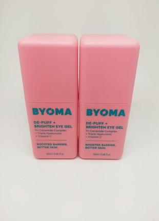 Осветляющий гель для глаз byoma de-puff + brighten eye gel