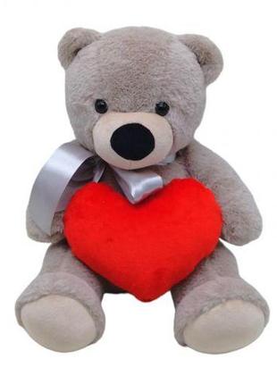 Мʼяка іграшка "ведмедик з серцем", мокко, 30 см
