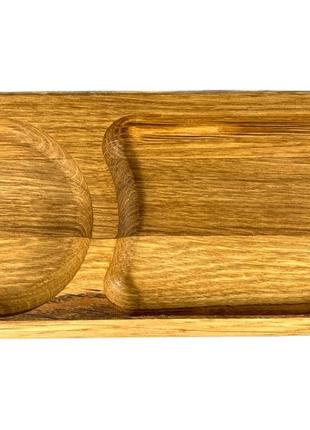 Деревянная тарелка овальная из натурального дерева, закусочная тарелка 20х10х2 см2 фото