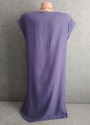 Легкое прямое платье из вискощы темно-синего цвета 46 размера2 фото