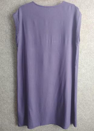 Легкое прямое платье из вискощы темно-синего цвета 46 размера6 фото