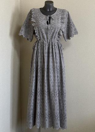 Шикарное,заметное,статусное,дышащае платье из прошвы,италия1 фото