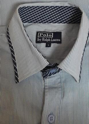 Шикарная рубашка белого цвет в голубую полоску polo by ralph lauren, молниеносная отправка6 фото