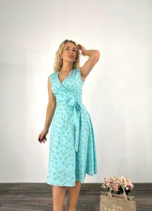 Жіноча літня сукня міді сарафан,на запах,женское летнее платье миди ,легка,лёгкое,на літо5 фото