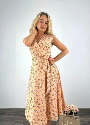Жіноча літня сукня міді сарафан,на запах,женское летнее платье миди ,легка,лёгкое,на літо6 фото