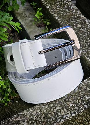 Ремінь з натуральної шкіри be_40_white_black