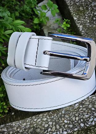 Ремінь з натуральної шкіри be_40_white