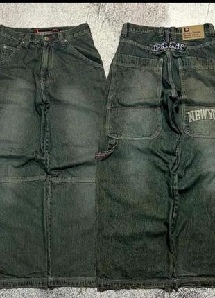Классные скейтерские джинсы багги jnco y2k, размер м-l
