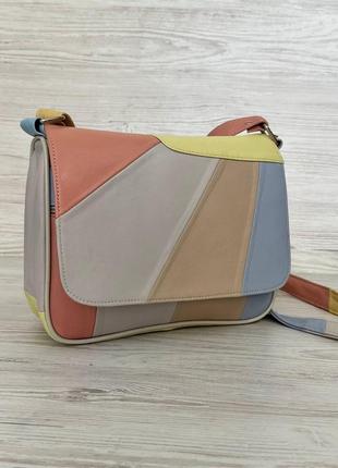 Жіноча сумочка різнобарвна натуральна шкіра 106011
