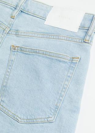 Ультравысокие джинсовые шорты mom h&amp;m светло-голубой деним женские короткие на лето шорты базовые8 фото