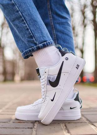 Чоловічі кросівки nike air force 1’07lv8 ultra white black | smb2 фото