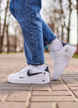 Чоловічі кросівки nike air force 1’07lv8 ultra white black | smb5 фото