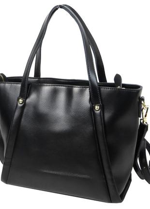 Шкіряна жіноча сумка fashion instinct чорна
