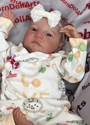 Полностью винил силиконовая реалистичная кукла реборн новорожденная девочка с открытыми глазами пупс как живой3 фото