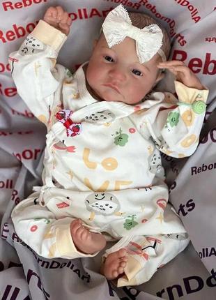Полностью винил силиконовая реалистичная кукла реборн новорожденная девочка с открытыми глазами пупс как живой2 фото