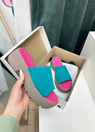 Шльопанці шкіра платформа5 фото