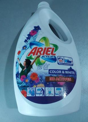 Гель для стирки ariel actilift+lenor  для белой и цветной одежды