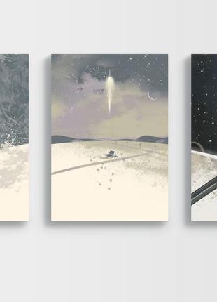 Набір постерів інтерстеллар у рамках / interstellar / триптих