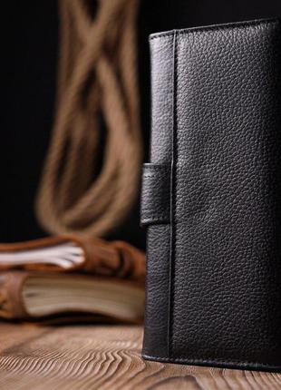 Стильный женский складной кошелек из натуральной кожи karya 21149 черный3 фото