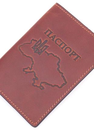 Обкладинка на паспорт у вінтажній шкірі карта grande pelle 16772 світло-коричнева