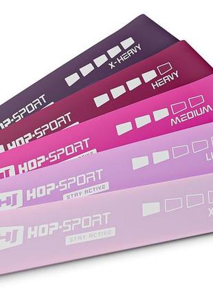 Набір резинок для фітнесу hop-sport 600x50мм hs-l650rlp рожевий4 фото