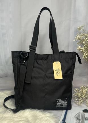 Жіноча чорна сумка-шоппер