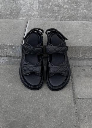 Черные кожаные сандали босоножки натуральная кожа