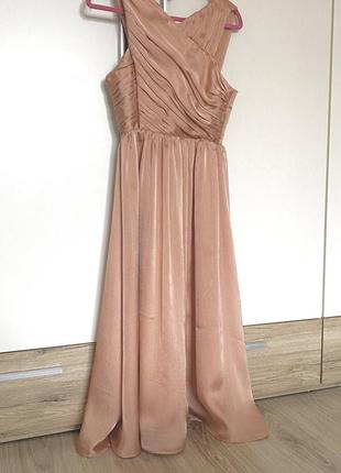 Платье миди розовое