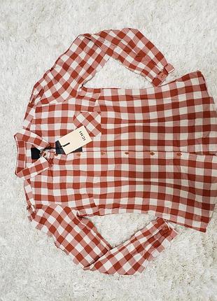 Рубашка, рубашка женская, новая, 38 (м) размер, в клетку, качество отличное, приталенная