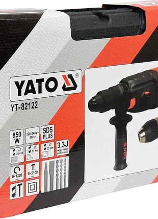 Перфоратор сетевой sds+ 850 вт yato yt-82122 6