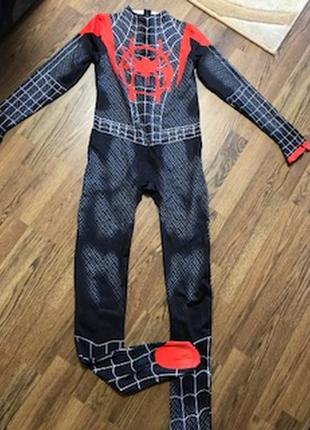 Карнавальный костюм, комбинезон  человек паук  черный 140см
