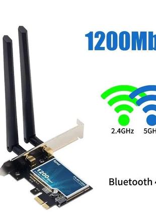 Двохдіапазонний pci-e wi-fi 5 (ac) адаптер fenvi 2.4/5ghz 1200 mbps + bluetooth