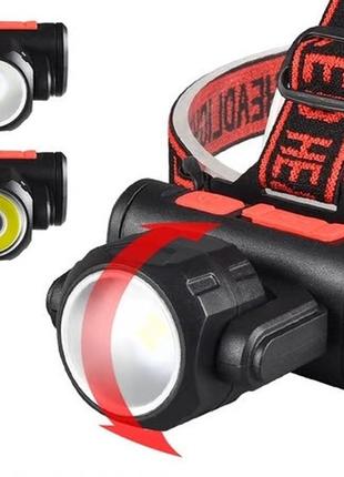 Ліхтар налобний bl-2001, 1xpe led+ 6smd зп micro usb