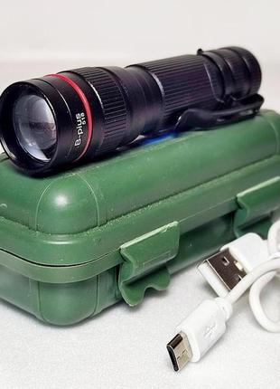 Wj-518 xr-e q5 ліхтарик тактичний світлодіодний акумулятроний