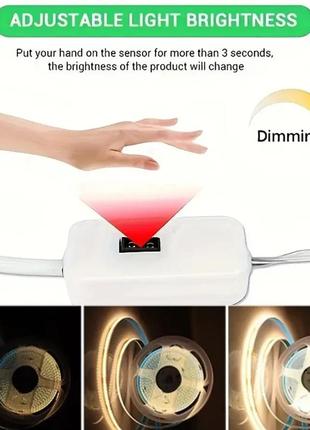 Ultra led 1м очень яркая светодиодная usb лента с датчиком движения 320 диодов, 3000к