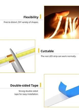 Ultra led 1м очень яркая светодиодная usb лента с датчиком движения 320 диодов, 3000к