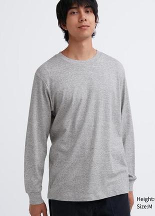 Базовий лонгслів uniqlo crew neck long sleeve t-shirt3 фото