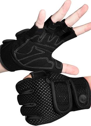 Перчатки для фитнеса, тренажерного зала moreok с защитой запястья спортивные перчатки размер m