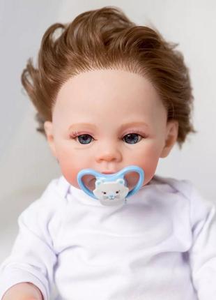 Силиконовая коллекционная кукла реборн reborn мальчик тёма виниловая4 фото