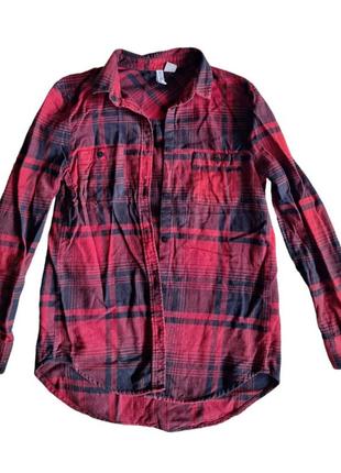 Жіноча червона сорочка в клітинку