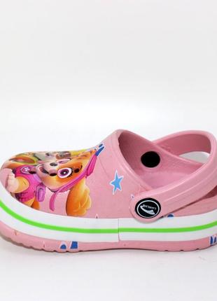 Дитячі рожеві крокси з малюнком на дівчинку,на 1-2 роки,літнє взуття для немовлят 18-23 розміру5 фото