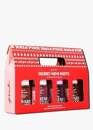 Набір містів victoria's secret pink merry mini mists gift set(4штуки)