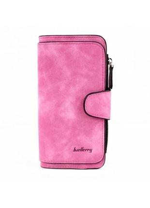 Жіночий замшевий клатч гаманець baellerry forever рожевий