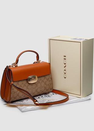 Сумка coach eliza top handle in signature canvas ginger