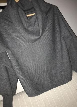 Zara мягкий серый джемпер с воротом6 фото