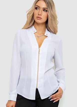 Блуза женская шифоновая, цвет белый, 186r504