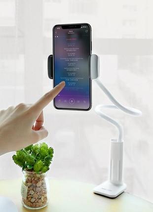 Гибкий держатель для телефона с прищепкой borofone bh23, крепление для смартфона на гибкой ножке белый