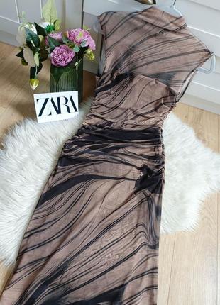 Тюлева сукня з принтом  від zara, розмір xs**10 фото